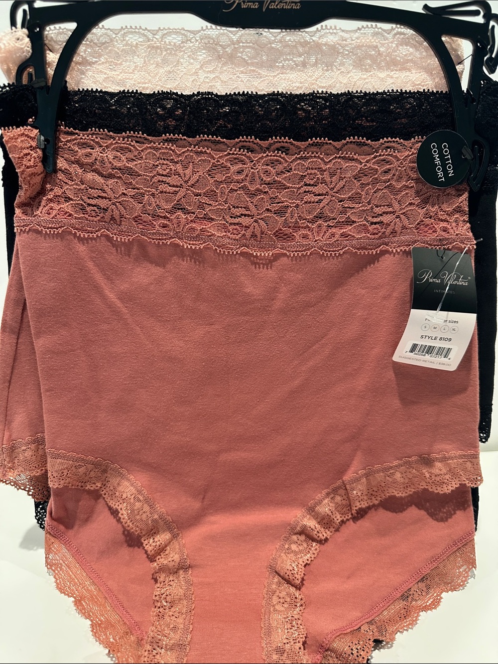 NWT Prima Valentina Cotton Comfort Full Sized Lace waist and Legs Panties.